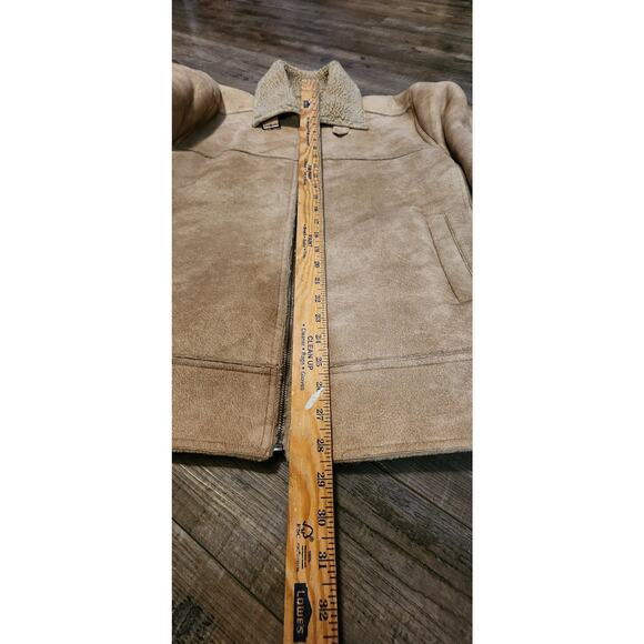 Zara Faux Suede Men’s Jacket Size XL Sherpa Lined Light Brow/Beige. #2046 - Picture 11 of 11